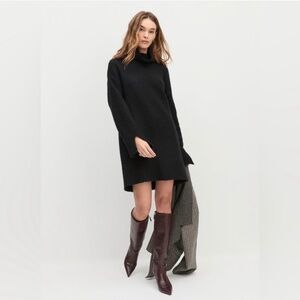 NWOT Favorite Daughter The St. James Dress Cashmere Wool Blend (Black/XS)